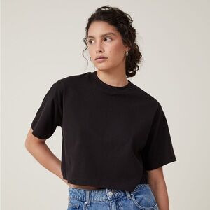Anko cropped black tee